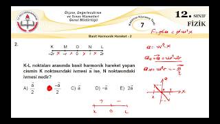 12Sınıf MEB Okul Kursu FİZİK KKTesti 07 Basit Harmonik Hareket2 [upl. by Pesek]