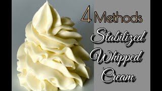 Stabilized Whipped Cream Easy Recipes  4 Methods  Whipped Cream Frosting [upl. by Stronski730]