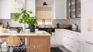 Kitchen Tour Modern Black and White Kitchen Renovation [upl. by Cinamod]