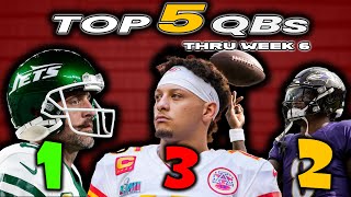 NFL Top 5 QBs Thru Week 6  Lamar is Tops [upl. by Lida]