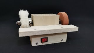 How to Make a Bench Grinder and polisher  diy homemade tool using dc motor [upl. by Ynitsed129]