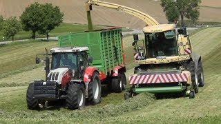 GRAS HÄCKSELN 2018  Krone Big X 770  Fendt Favorit 512 C  Steyr 6140 Profi [upl. by Elocen]