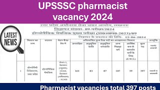 UPSSSC Pharmacist vacancy 2024  homeopathy Pharmacist vacancy 2024  Pharmacist jobs upsssc [upl. by Samid989]