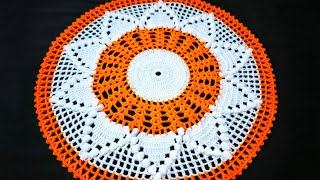 🧡 Crochet Design 🧡 Doily Thalposh and Table Cloth in Hindi amp Urdu  Crochet Pattern Tutorial 291 [upl. by Akimak]