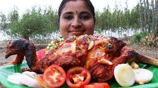 Whole Rooster Chicken Recipe With Red Wine  BBQ Chicken Village Style  Grilled Chicken Fry Recipe [upl. by Stormi]