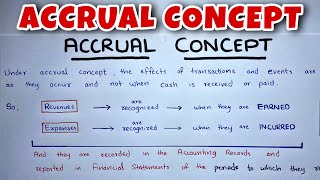 Accrual Concept EXPLAINED  By Saheb Academy [upl. by Kirschner]