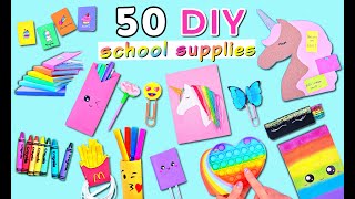 50 DIY  SCHOOL SUPPLIES IDEAS YOU WILL LOVE  Cute Hacks and Crafts For Back To School [upl. by Brady870]