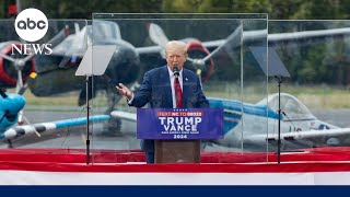 Trump delivers rally speech behind bulletproof glass in North Carolina [upl. by Fabri]