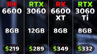 RX 6600 vs RTX 3060 vs RX 6600 XT vs RTX 3060 Ti  Ultimate Comparison🔥  Test In 1080P amp 1440P [upl. by Socha]