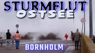 Sturmflut  Ostseeküste Nexø auf Bornholm beste Version  Dänemark Hochwasser [upl. by Ztnarf]