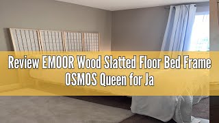 Review EMOOR Wood Slatted Floor Bed Frame OSMOS Queen for Japanese Futon Mattress Solid Pine Retro [upl. by Gav]