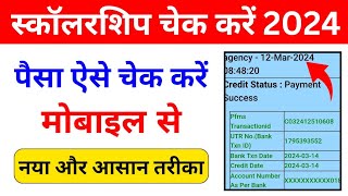 ऐसे चेक करें 2024 में स्कॉलरशिप का पैसा  How to Check ScholarshipScholarship Kaise Check Kare 2024 [upl. by Netsyrc]