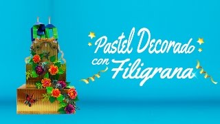 Pastel Decorado con Filigrana Bicolor [upl. by Ernestus]