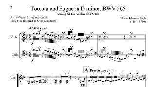 Bach Toccata and Fugue in D minor BWV 565 violin and cello [upl. by Nivrad]