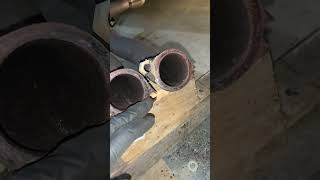 Poor Mans Exhaust Flange Repair Exhaust mechanic welding [upl. by Ladd]