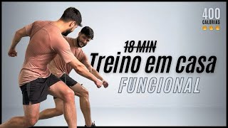 DESAFIO 18 MINUTOS de queima de gordura em casa sem equipamentos  TREINO HIIT Funcional [upl. by Den]