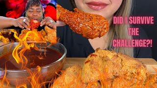 NikocadoAvocado Nuclear Fried Chicken Challenge by Bloveslife ASMR  Mukbang [upl. by Tonry]