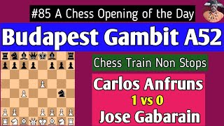 Budapest Gambit A52  C Anfruns vs J Gabarain 1928 chess [upl. by Herbie665]