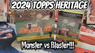 2024 Topps Heritage Baseball Review  Blaster vs Monster Box  Auto Pull [upl. by Laekcim738]