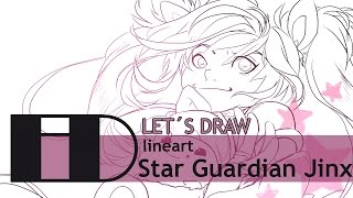 Star Guardian Jinx  part 1  lineart  LET´S DRAW [upl. by Inttirb]