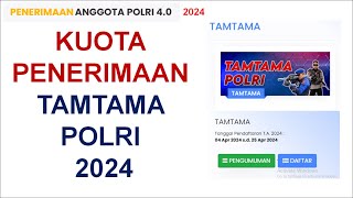 Ini Kuota Penerimaan TAMTAMA POLRI 2024 [upl. by Ursala365]