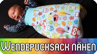 DIY Nähen für Anfänger WendePucksack Schlafsack für Babys nähen  Nähen zur Geburt [upl. by Berkshire]