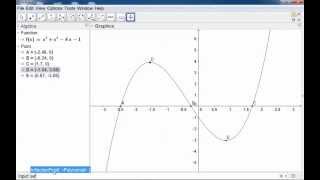 GeoGebra Tutorial How to find the roots and extreme values [upl. by Elagiba]