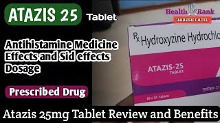 Atazis 25 Tablet Hydroxyzine  खुजली की बेस्ट दवा  Review and How to use  Health Rank [upl. by Nallad873]