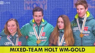 Deutschland holt Gold im Mixed  Ski WM 2019  Markus Eisenbichler  Katharina Althaus  Karl Geiger [upl. by Retsbew]