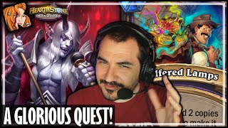 WHAT A GLORIOUS QUEST  Hearthstone Battlegrounds [upl. by Huesman]