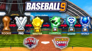 Playing EVERY League In Baseball 9 Full Movie [upl. by Lenahs]