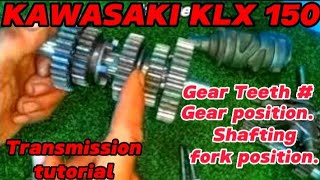 KAWASAKI KLX 150cc Transmission gear tutorial assembly [upl. by Pandora]