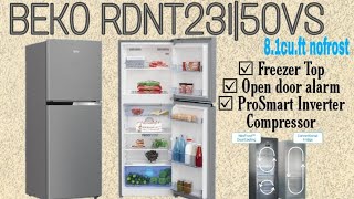 REVIEW Refrigerator Beko RDNT23150VS 81cu ft no frost ProSmart Inverter Compressor Open dooralarm [upl. by Orfurd]