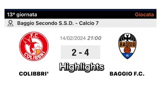 COLIBBRI VS BAGGIO FC 24 13° GIORNATA CAMPIONATO 2324 [upl. by Livvi]