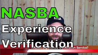 NASBA Experience Verification Service  CPA Review  Another71 [upl. by Lyret]