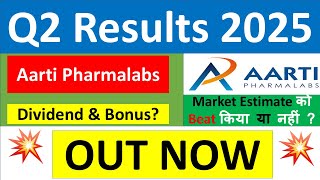 AARTI PHARMALABS Q2 results 2025  AARTI PHARMA results today  AARTI PHARMALABS Share News today [upl. by Aehta201]