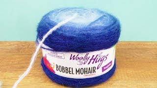 Bobbel Mohair Woolly Hugs  Super Kuschel Schal im Puffstich  Blauer Farbverlauf  XL Schal [upl. by Llerihs]