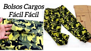 COMO FAZER CALÇA COM BOLSOS CARGO CALÇA INFANTIL [upl. by Arimat]