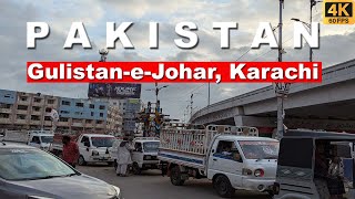 GulistaneJohar Walking Tour  Karachi Pakistan  Full Mooni Vlogs  4K UHD  60FPS [upl. by Jaela78]