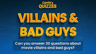 Villains And Bad Guys Movie Quiz  Can You Answer These 30 Questions [upl. by Linehan129]