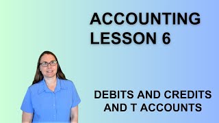 Accounting Lesson 6 Debits and Credits and T Accounts [upl. by Asnarepse]