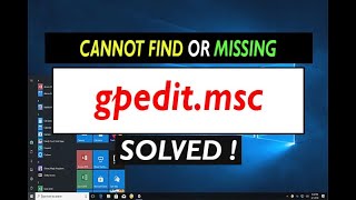 Windows cannot find gpeditmsc  How to Enable the Group Policy Editor in Windows 10 or 11 [upl. by Kamila]