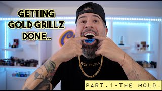 Getting Gold Grillz done Part1 Impressions at Home by GoldTeethUSAcom [upl. by Notsuh]