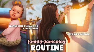 My large Sims family gameplay routine with 2 kids a toddler amp an infant [upl. by Flowers123]