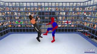 OCWF 0007  ROPELESS CAGE MATCH  Spiderman VS Bonesaw McGraw [upl. by Cnahc826]