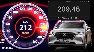 Mazda CX60 33l diesel RWD acceleration 060 mph 0100 kmh 100200 top max speed GPS drag 14 mile [upl. by Caresa]