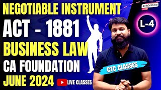 L 4 I Negotiable Instrument Act 1881 CA Foundation I Classification of Negotiable Instrument CA [upl. by Glialentn]