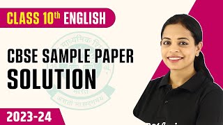 CBSE Sample Paper Solution 2024  CBSE Sample Paper Code 184 Class 10 English  Board Exam 2024 [upl. by Ahsinehs]