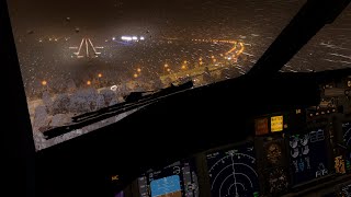 XPLANE 11 XENVIRO GENEVAINNSBRUCK LSGGLOWI NIGHT FLIGHT IN THE SNOW AND A GO AROUND ZIBO 737800 [upl. by Yanal638]