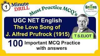 quotThe Love song J Alfred quot by TSELIOT  UGCNET  SET English MCQ Practice quiz  UPSC English [upl. by Baniaz]